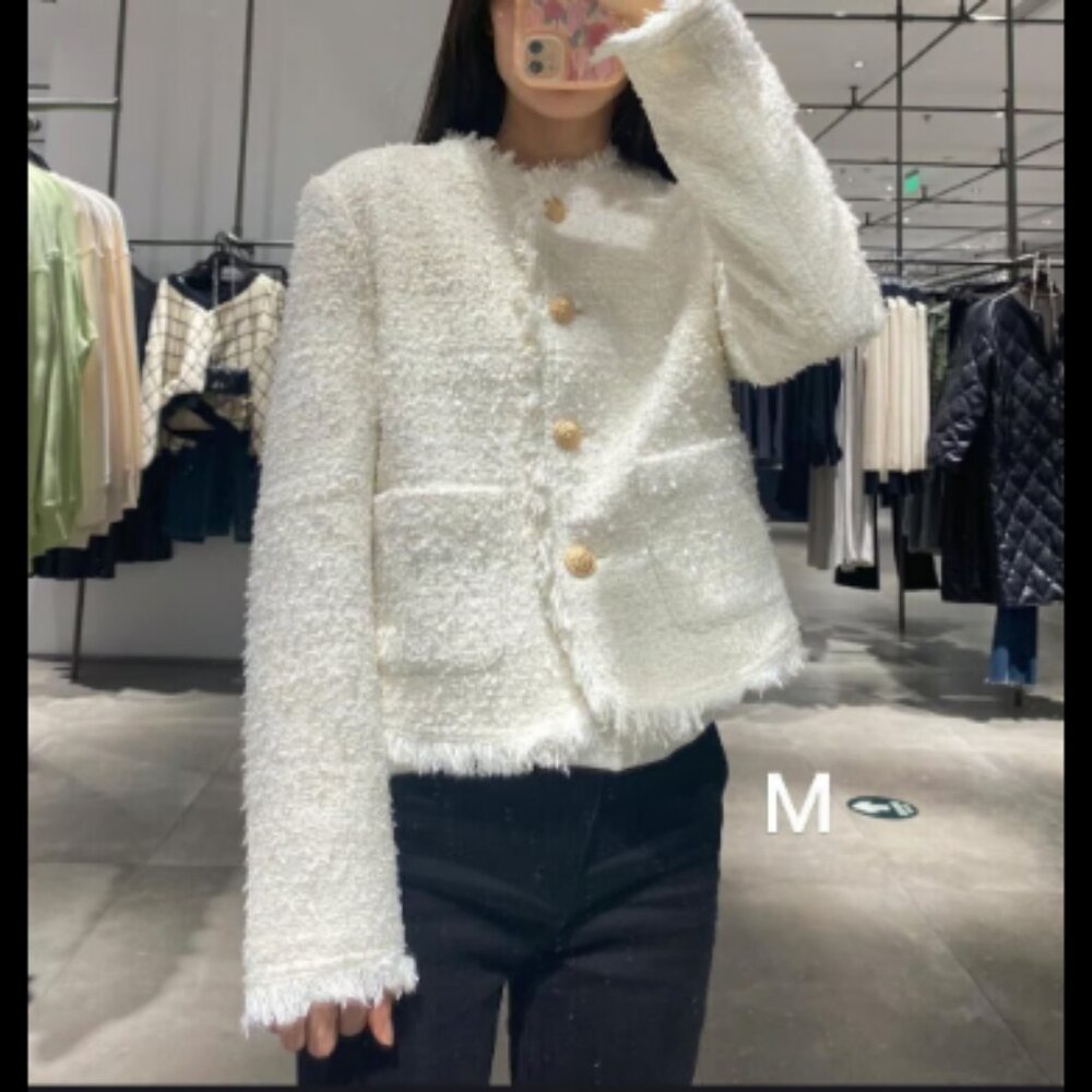 Women White Coat, Size S 1113